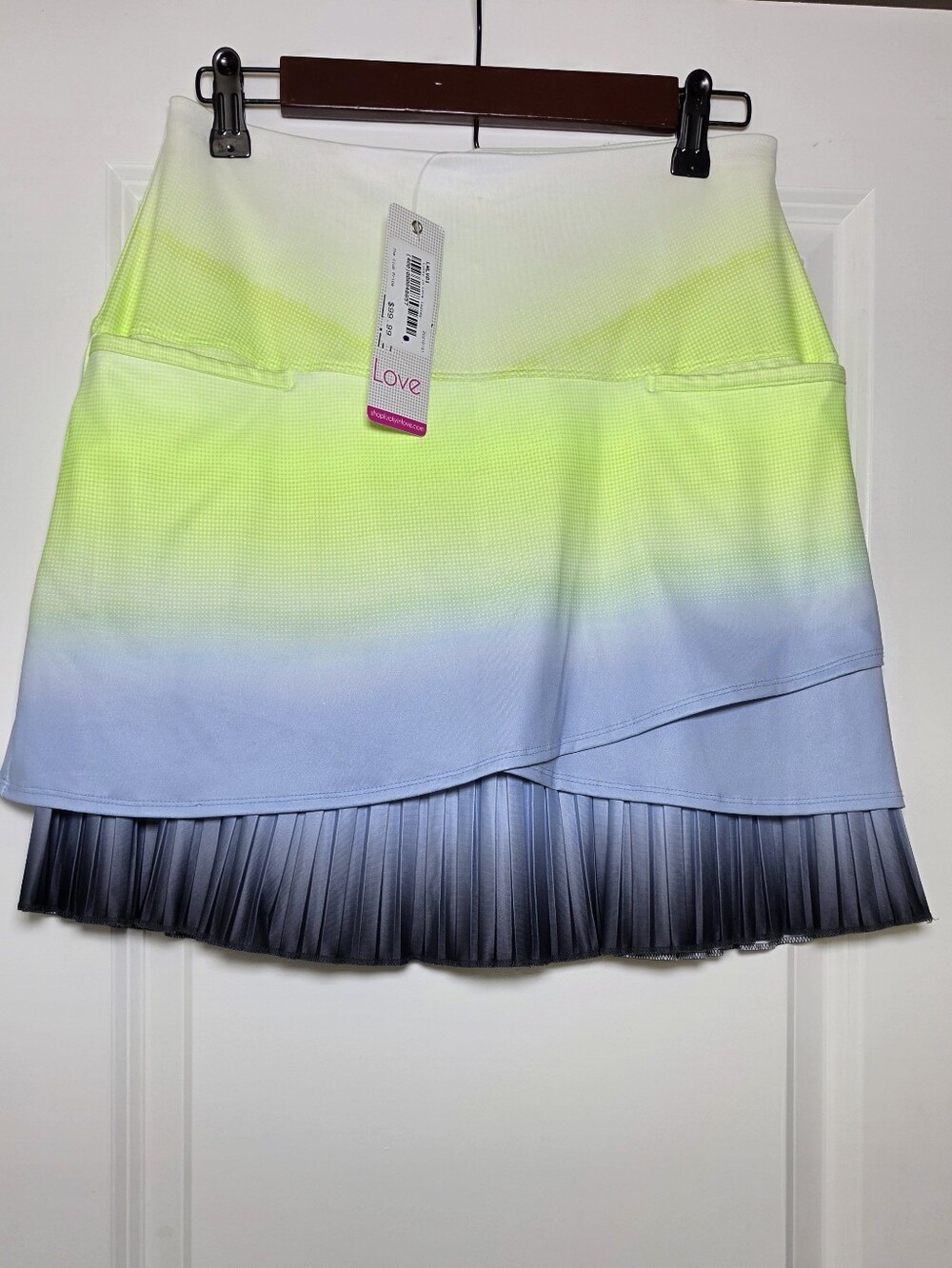 Lucky in Love Wild Ombre Tennis Golf Skort Long Pleated Hem Skirt Small (4-6)NWT - Picture 2 of 10
